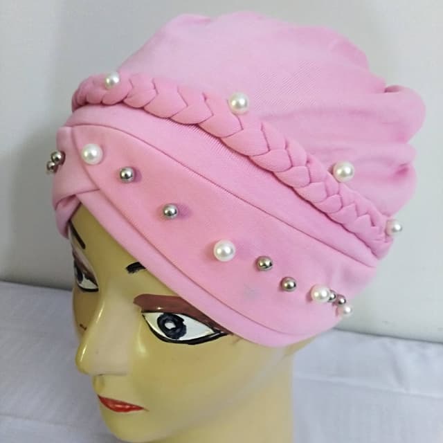 Turban Style Pearl Hijab Cap